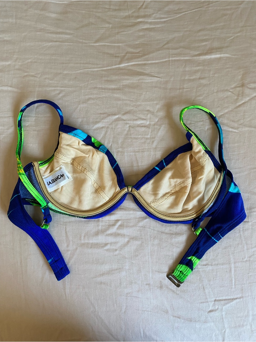 Vintage Made in the USA La Blanca Blue Floral Bikini Set - Picture 8 of 10